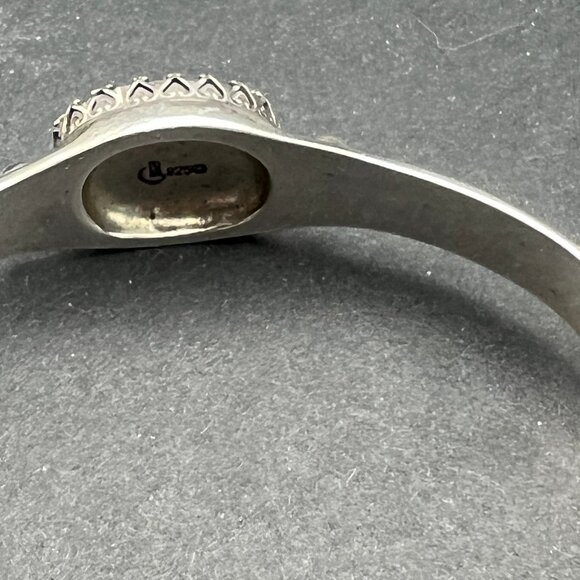 Relios Carolyn Pollack Amethyst Sterling Cuff Bracelet Bezel Set Southwestern - Picture 7 of 10